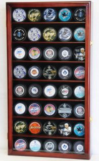 40 Hockey Puck NHL Display Case Cabinet Holder Rack UV