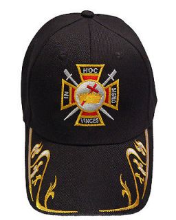 Knight Templar with Gold Trim Baseball Cap. Embroidered in USA.