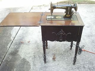 Vintage New Home Electric Sewing Machine Model K In Cabinet