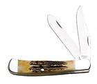   Solingen Germany mint bone stag 4 1 8 trapper 2 Blade knife