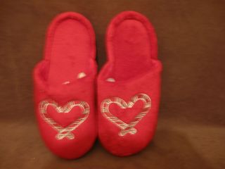 HOLIDAY CANDY CANE LADIES BEDROOM SHOES SZ 9 10