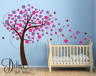 TREE WITH BLOWING BLOSSOM WALL ART STICKER DECAL BABY NURSERY 