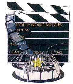 Hollywood 3 D Clapboard & Reel Centerpiece Clapper Slate 243035