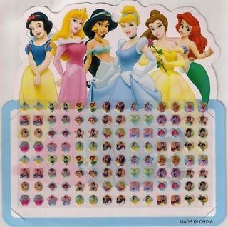 56 pairs of stick on Earrings Disney Princess stickers