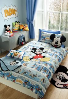 Disney Mickey Mouse Comic Strip Duvet, Cushion, Blanket, Rug & Towel 