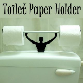   Man Weightlifter Toilet Paper Tissue Roll Holder Novelty Present