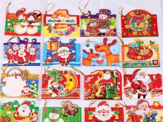   handwriting childrens cartoon Santa VINTAGE CHRISTMAS GREETING CARDS