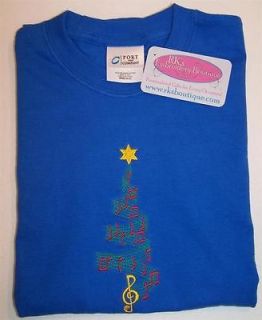 Dancing Christmas Sheet Music Tree Embroidered Long Sleeve Toddler 