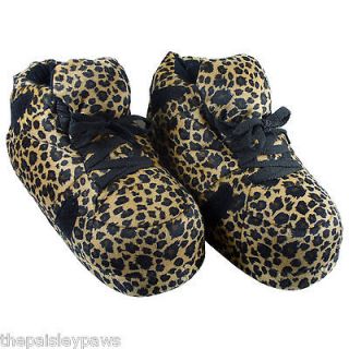   Shore Snooki Leopard Print Tennis Shoe House Slippers Gift Small