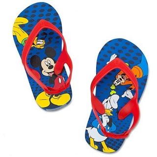 NWT  MICKEY Mouse Flip Flop Toddler Boys 11/12 Red Blue 