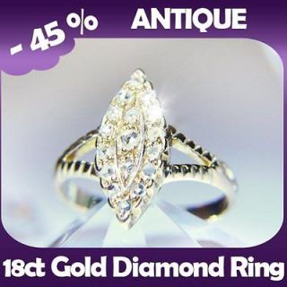 CHRISTMAS  ANTIQUE 18CT Gold 0.55ct MARQUISE Diamond RING