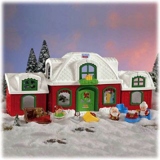   Price Little People Christmas Santas North Pole Cottage House SET