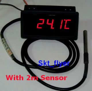   LED Car Temperature Meter Thermometer  55 125°C DS18B20 Sensor 2m