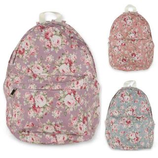   Womens Rose Floral print Backpack Girls School Bags Campus Bookbags