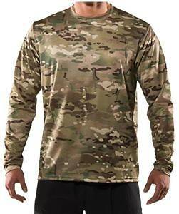   UNDER ARMOUR CAMOUFLAGE CAMO HUNTING HEAT GEAR TACTICAL SHIRT MULTI