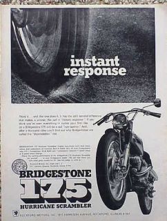 1967 Bridgestone Hurricane Scrambler Bike ORIGINAL Ad C MY STORE 5 