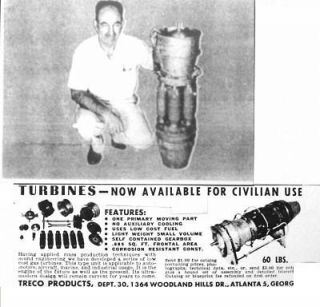 PLANS TO BUILD TRECO TG 301 100HP TURBINE JET ENGINE COMPLETE WITH 