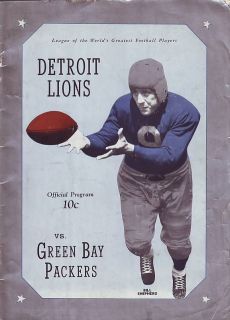   Green Bay Packers at Detroit Lions Game Program Lambeau Hutson Hinkle
