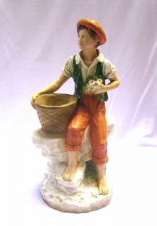 Incredible Vintage Resin Statue Man With Flowers Universal Statuary 