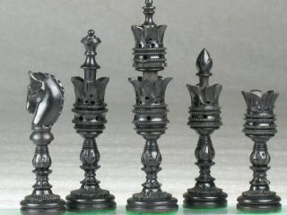 Ebony Wood Pipe Chess Game Set Pieces Coins