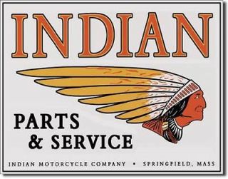 1934 Indian Motorcycles Parts & Service Motorcycle Garage Tin Metal 