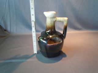 Vint Hull? Puzzle Jug Brown Drip Ceramic Pottery Flower Vase 