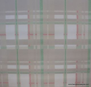 1940s Vintage Wallpaper pink green and gray plaid