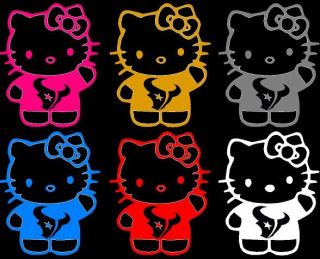 TEXANS CAR DECAL PICK COLOR/SIZE NFL DECAL HELLO KITTY DECAL TEXANS 