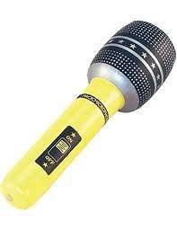 80s Party Decoration   One Inflatable Microphone   Four Colours 