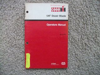 Case International 54F Dozer Blade Operators Manual