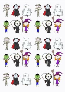 30 X HALLOWEEN CHILDREN IN COSTUME EDIBLE CUP CAKE TOPPERS HAL1