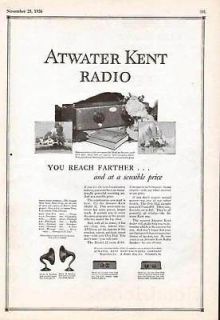 FP 1926 ATWATER KENT RADIO MUSIC SPEAKER PROGRAM OPERA AD