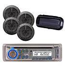 AM400W Dual CD  AM FM Player w/ iPod iPhone Input +4 Round Speakers 