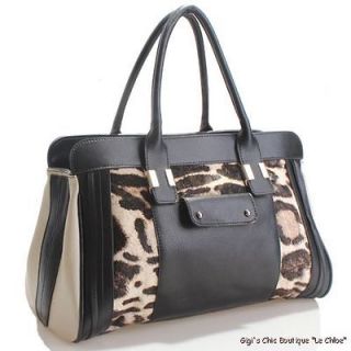   Chloe ITALIAN Leather Ponyhair Leopard handbag bag purse satchel HOT