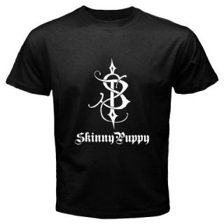 New SKINNY PUPPY Death Punk Rock Band Logo Mens Black T Shirt Size S 