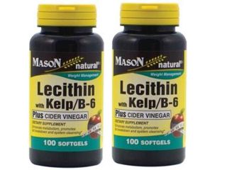   200 SOFTGELS LECITHIN KELP iodine B 6 PLUS CIDER VINEGAR metabolism