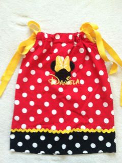 Gift Sew Fine Minnie Mouse Polka Dot Pillow case Dress for girl size 