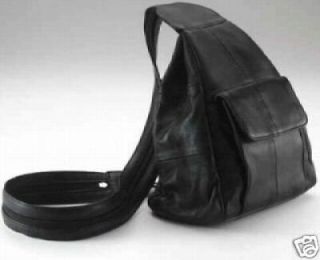 Designer Black Leather Sling Bag/Clubbing Backpack Bag NW