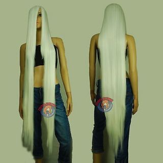   Heat Styable Wigs w 22 inch Extra long Bang White Cosplay DNA 99101