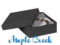 10 BLACK Kraft MEDIUM Jewelry Boxes w/cotton WHOLESALE