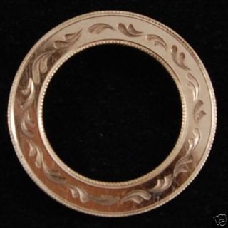 Elegant Vintage Lamode Gold Fill Etched Circle Pin