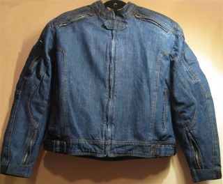Womens Motorcycle Biker Blue Denim With Removable CE Armor Jacket S XL