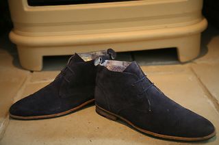 Jones Mens Blue Suede Chukka Boots Shoes Size 8