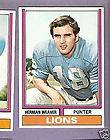 1974 Topps FB #301 Herman Weaver/Lions EX/MT