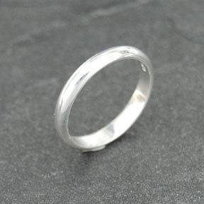   Silver Plain 3mm Band Wedding Ring Solid 925 Jewelry Rounded All Sizes