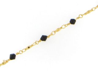 BLACK SWAROVSKI CRYSTAL 24K EP NECKLACEBRACELET 7 30