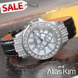   fashion Alias Kim women XMAS GIFT crystal quartz wrist watch /box