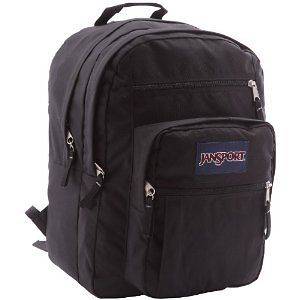 NEW Jansport Big Student Black Solid Backpack Bookbag Daypack   New 