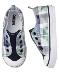   Spring Social Golf Pro Blue/Green Plaid Slip on Shoes NWT Youth 13 1