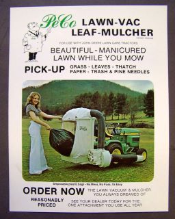 John Deere   Peco Lawn Vac/Leaf Mulcher Dealer Literature
